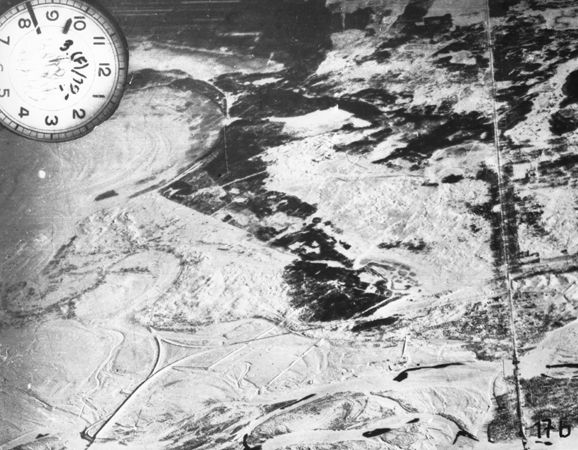 Babi-Yar  An aerial photograph of the Babi Yar ravine taken by the German air force